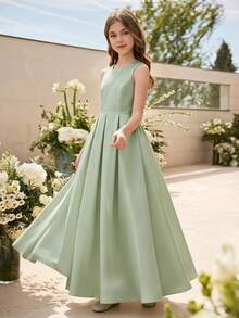 Tween Girls Extended Size Partywear - Green - View 4