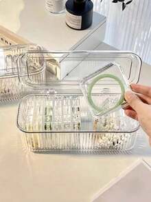 1pc/15pcs Acrylic Bracelet Storage Box, Transparent Anti-Oxidation Portable Box For Bracelets, Fidget Toys, Crystal Jewelry, Nail Polish Accessories, Trinkets - Transparent - View 5
