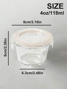 3pcs - Thickened Glass Food Storage Jars With Airtight Lids, Food Storage Jar Set - Perfect For Picnics, Food Preparation, Refrigerator Storage, Also Suitable For Food Storage, High-Temperature Microwave Ovens And Freezers, Mini, Portable, Cute And Durable Design. - Multicolor - View 4