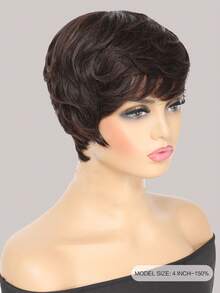 Pixie Cut With Fake Scalp Straight Remy Human Hair Machine Made Short Colored Human Hair Wig 2 For Women Dalily Use - S2 - View 5