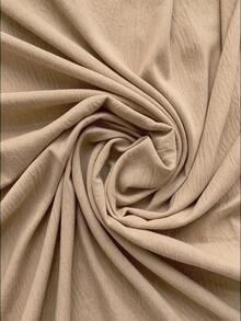Franclia Blus Ruffle Warna Polos Kasual Musim Panas untuk Wanita - Khaki - View 5
