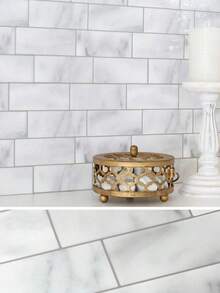 Removable Tile Backsplash Stickers, Subway Tile Pattern, Peel And Stick Tile Backsplash For Kitchen And Bathroom, Size: 11.56 Inches X 8.38 Inches, Decorative Stickers For Room, Nursery, Playroom, Living Room, Bedroom - Marble Pattern - View 9