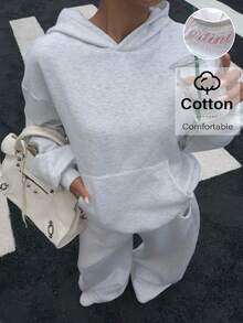 Muchica Light Gray Knit Women's Collegiate Style Set - Light Grey - View 3