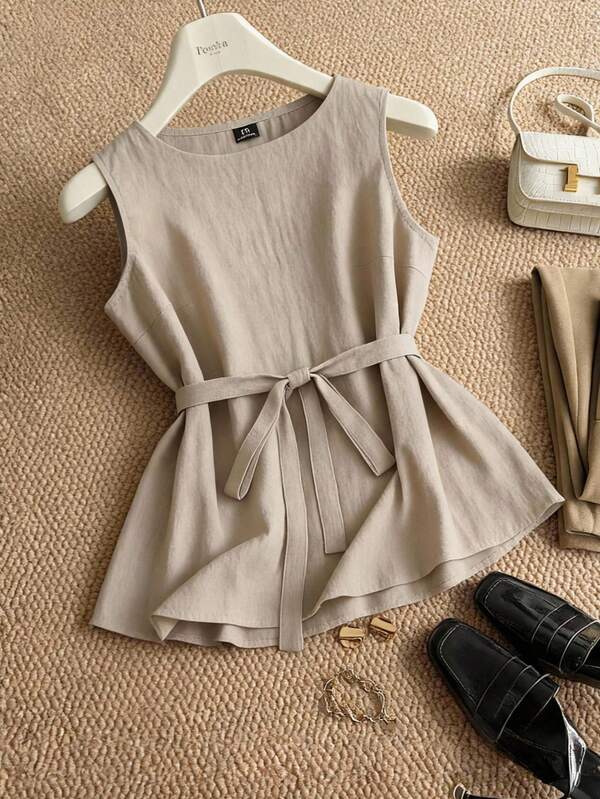 Grovea Women's Spring/Summer Khaki French Elegant Smart Casual Sophisticated Office Vacation Commute Casual Romantic High-End Afternoon Tea Beach Party
