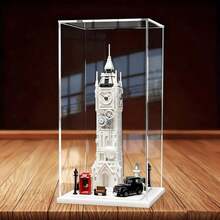 Transparent Acrylic Display Case, Storage Box, White Base, Assembled Dust-Proof Display Cabinet, Suitable For Car Models, Building Blocks, Collectibles, Statues, And Model Display - White Background With Transparent - View 8