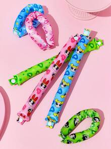 THE POWERPUFF GIRLS X SHEIN 6件組卡通印花免加熱捲髮工具套組 - 彩色 - 查看 5