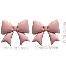 Bow-Shaped Aluminum-Foil Balloons, Suitable For Birthday Parties, Engagement Ceremonies, Girl-Themed Banquets, And Store Interior Decoration Setups. - 2 38-inch solid color bows. - View 11