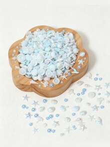 約 150 件混色迷你海星貝殼美甲飾品，樹脂平底珍珠 3 色（白色/粉色/藍色），適合夏季海灘美甲藝術與壓克力手工裝飾 - 彩色 - 查看 11