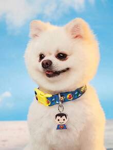 SUPERMAN X PETSIN SUPERBABY 1pc Logo Printed Dog Collar, Durable Webbing Material With Secure Buckle Design, Adjustable Comfortable Pet Collar For Small And Medium Dogs, Suitable For Daily Walking, Training And Outdoor Use - Multicolor - View 4