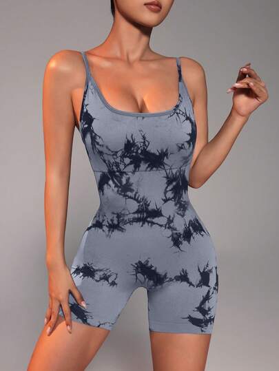 Slayform Women's Minimalist Printed Casual Sports Seamless Romper