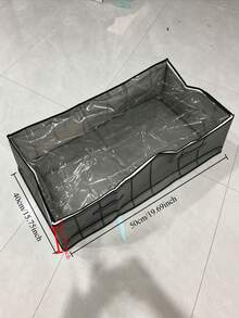 1pc Gray Underbed Storage Bag, Foldable With Transparent Cover, No Bracket, Large Capacity For Storing Shoes, Pillows, Blankets And Other Household Items, Suitable For Bedroom, Study, Dorm, Home Decor - Multicolor - View 12