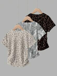 3 piezas de camisetas para niñas preadolescentes - Multicolor - Ver 2