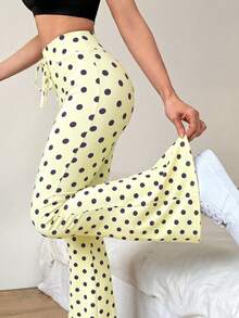 SHEIN Sovereign Charm Summer Casual Fashion Polka Dot Sports Long Pants - Multicolor - View 1