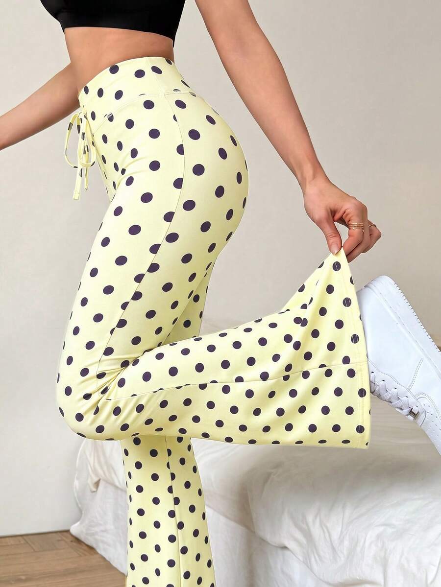 SHEIN Sovereign Charm Summer Casual Fashion Polka Dot Sports Long Pants - Multicolor - View 1