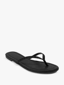 Grefit Black Riveted Flip-Flops, Bold And Avant-Garde, Suitable For Holiday Style, Spring Street Wear Or Relaxed Summer Guest Styling - Black hhhh - View 12