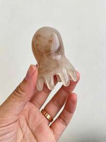 Haus Hana 1pc Thick Resin Octopus Comb, Beeswax Texture Wide Tooth Comb , Head & Facial Massage - Multicolor - View 9