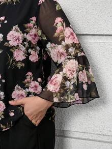 EMERY ROSE Women's Plus Size Printed Pullover Elegant Blouse Fall Winter 2026 Going Out Tops For Women Work Outfits For Women - Multicolor - View 5