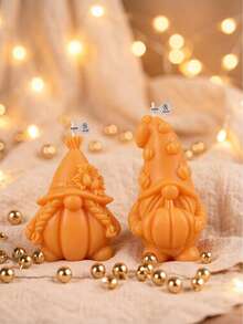 Muroi Mono Autumn Limited Edition Pumpkin Goblin Aromatherapy Candle, Vintage Atmosphere Tabletop Decorative Ornament, Fried Dough Twists Braids, 2 Designs Of Holding Pumpkins, Suitable For Thanksgiving And Autumn Harvest Festivals As Gifts - Pumpkin Genie - View 3