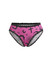 AltBold Set 4 pcs Celana Dalam Wanita Seksi Motif Grafis Y2K Model Segitiga - MultiWarna - View 8