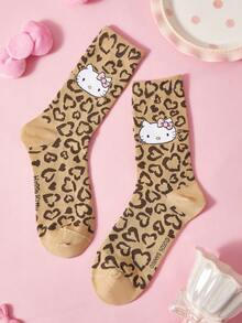 HELLO KITTY AND FRIENDS | SHEIN 2雙透氣吸汗中筒襪 - 混色 - 查看 6