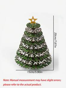 1件 3D木製聖誕樹桌面裝飾，分層雪花飾品，適用於居家桌面節日擺飾，天然原木北歐風節慶裝飾 - 多色 - 查看 3