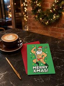 Muroi Mono 1 bộ thiệp chúc mừng Giáng sinh hài hước, thiết kế ông già Noel ngồi trên bồn cầu Yule Log, thiệp Noel ngày lễ phong cách táo bạo, thiệp Giáng sinh độc lạ hài hước cho gia đình bạn bè đồng nghiệp, thiệp ghi chú quà tặng ngày lễ theo mùa vui nhộn - Nhiều màu - Xem 9