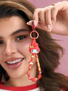 HELLO KITTY AND FRIENDS | SHEIN KT系列PVC鑰匙圈 - 紅色 - 查看 2