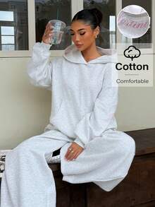 Muchica Light Gray Knit Women's Collegiate Style Set - Light Grey - View 4
