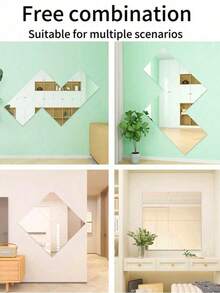1 Set Modern Minimalist Acrylic Wall Stickers, Multiple Sizes Available, Self-Adhesive, Easy Installation. Please Confirm The Mirror Wall Sticker Size Meets Your Requirements Before Placing The Order - Multicolor - View 7