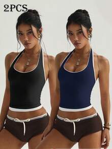 SHEIN Velisys 女款無縫瑜伽運動背心 - 彩色 - 查看 1