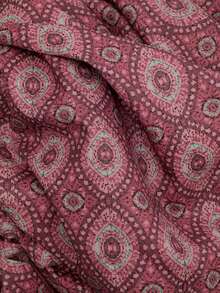 Nöista Red Retro-Print Top, Straight Cut Ruffled, Sweetness. Soft Delicate,Fall/Winter,Elegant,Going Out,Commuting, Versatile Stylish Piece, Top Choice.. - Red - View 12
