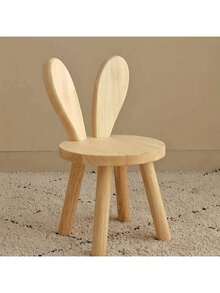 Wooden Stool With Rabbit Ears, A Wooden Photography Prop, Creative Small Stool, Shoe-Changing Stool, Animal-Designed Chair, For Room Decoration And Studio Photography Props, Living Room, Kitchen, Classroom.Christmas Decorations - Multicolor - View 5