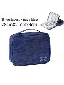 1PC Double/Triple Layer Cable Organizer Bag Power Box Charging Cord Travel Digital Accessories Storage Pouch Electronics Case For Adults - Multicolor - View 11