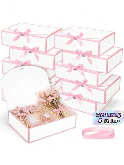 10 Pcs Set Bride Bridesmaid Proposal Gift Box Covered Paper For Wedding Baby Shower Birthday Bachelorette Party Favor Must Have Packaging Supply