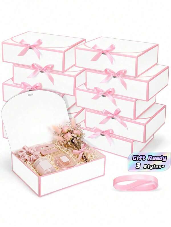 10 Pcs Set Bride Bridesmaid Proposal Gift Box Covered Paper For Wedding Baby Shower Birthday Bachelorette Party Favor Must Have Packaging Supply