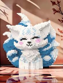 POKOJA LAND 1pc Interlocking Fox Figurine - Structural Pixelated Art Piece - Aesthetic Room Decor For Cozy Home Office Bedside - Sentimental Gift For Women Men Friends - Multicolor - View 9