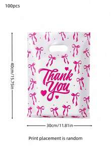 100pcs Gift Giving Plastic Shopping Bags, Disposable Packaging Pouches For Birthday Presents Small Accessories Clothing Gifts - multicolor - View 2