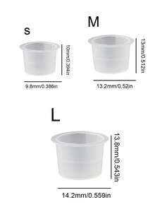500/1000 Disposable S/M/L Tattoo Stickers (Excluding The Base), Ink Cups, Plastic Pigments, Transparent Stands, Container LIDS, And Permanent Tattoo Makeup Micro-Coating Consumables. - Clear - View 3