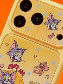 TOM & JERRY X SHEIN A Stylish, High-End Printed Pattern Protective Phone Case Design, Perfect For IPhone – A Cute, Fashionable, And Sophisticated Phone Case. - Multicolor - View 3