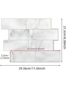 Removable Tile Backsplash Stickers, Subway Tile Pattern, Peel And Stick Tile Backsplash For Kitchen And Bathroom, Size: 11.56 Inches X 8.38 Inches, Decorative Stickers For Room, Nursery, Playroom, Living Room, Bedroom - Marble Pattern - View 3