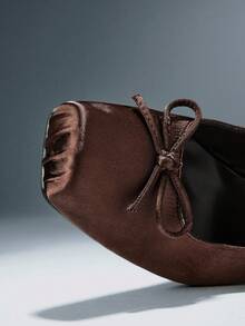 SHUZIA Women's Elegant Bow Knot Sling-Back High Heel Pumps - Coffee Brown - View 6