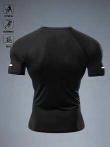Gym Rark Men's Casual Spider Pattern Print Short Sleeve Crew Neck Sports T-Shirt - Black - View 2