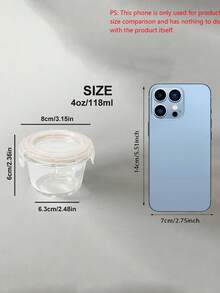 3pcs - Thickened Glass Food Storage Jars With Airtight Lids, Food Storage Jar Set - Perfect For Picnics, Food Preparation, Refrigerator Storage, Also Suitable For Food Storage, High-Temperature Microwave Ovens And Freezers, Mini, Portable, Cute And Durable Design. - Multicolor - View 3