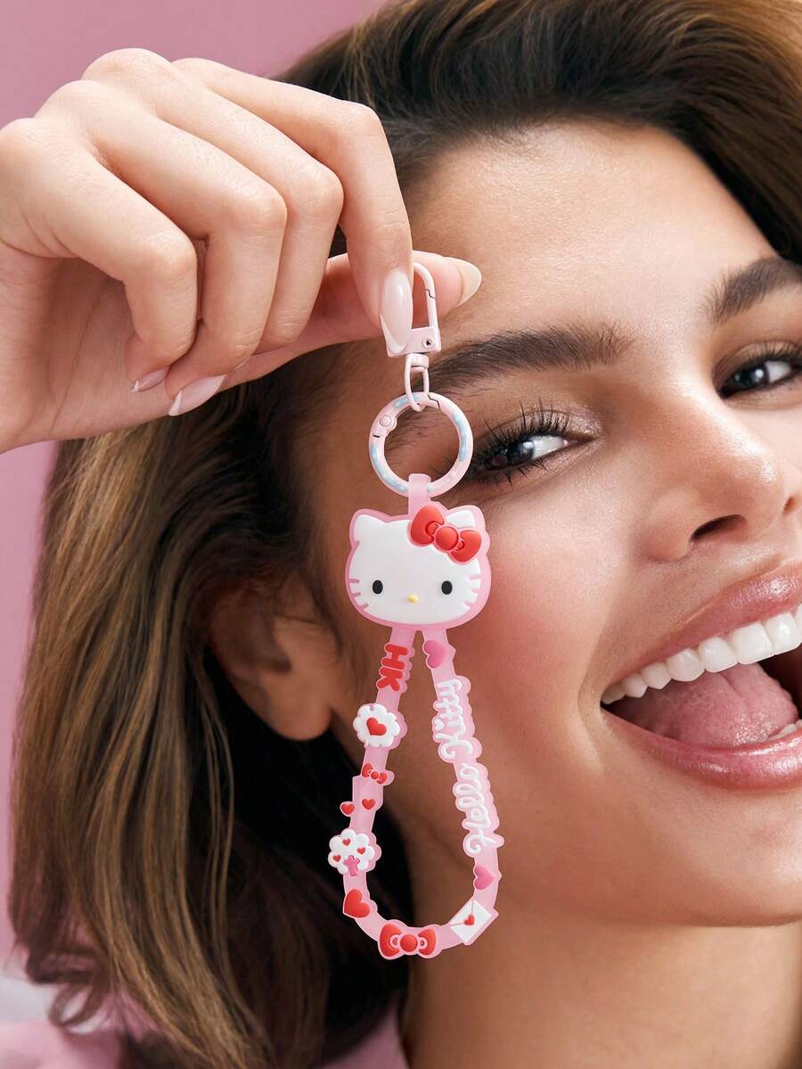 HELLO KITTY AND FRIENDS | SHEIN KT Series PVC Keychain - Pink - View 1