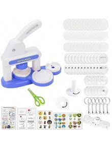 1Set 55mm 35mm Button Badge Maker Machine Multi Size DIY Badge Making Kit 3 In 1 Pin Magnet Keychain Maker With Button Parts Stickers Circle Cutter Scissors Handmade Craft Personalized Gift Supplies - multicolor - View 5