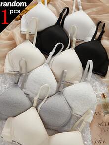 [1pc Random Style]Girl's Anti-Sagging Wireless Bra, Student Sports Bra For Junior High And High School Girls, Teenager Girls Bra - Multicolor - View 5