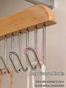 1/2Pcs Multi-Functional 8-Hook Wooden Hanger Saves Closet Space. It Can Hold Hats, Tank Tops, Bras, Shirts And Ties. A Practical Storage Organizer For Home And Dorm Wardrobes, And An Ideal Gift For Festivals - Multicolor - View 3