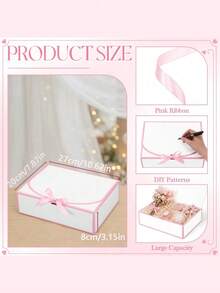 10 Pcs Set Bride Bridesmaid Proposal Gift Box Covered Paper For Wedding Baby Shower Birthday Bachelorette Party Favor Must Have Packaging Supply - Pink - View 7