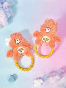 Care Bears X PETSIN لعبة كلب على شكل دب على شكل قلب برتقالي مع صوت BB مدمج للعب التفاعلي وطحن الأسنان والتنظيف - دب الحب البرتقالي - مشاهدة 7
