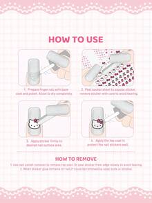 HELLO KITTY AND FRIENDS | SHEIN 可愛美甲貼紙 多用途水貼紙 適用於美甲、水瓶、文具與筆記本 DIY - 彩色 - 查看 4
